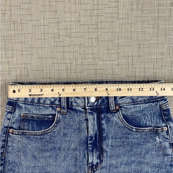 Wild‎ Fable Women’s Dark Wash Raw Hem Denim Mini Skirt Sz Small - Picture 7 of 9
